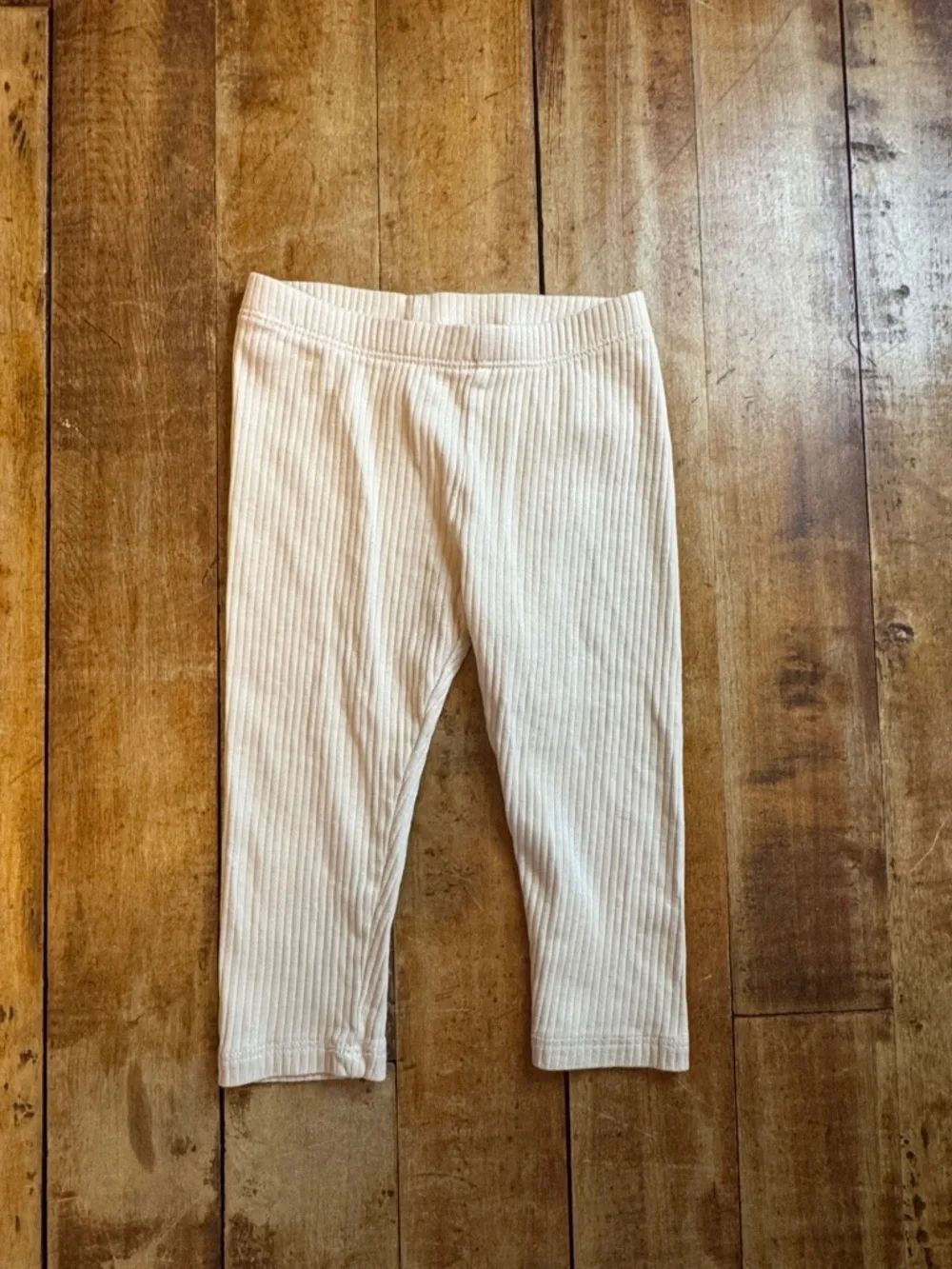 H&M Cream Ribbed Leggings 12 months cotton spring unisex neutral